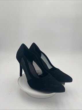 Ardene Black Heels Women’s Size 6 Mesh Side Panels Excellent Condition